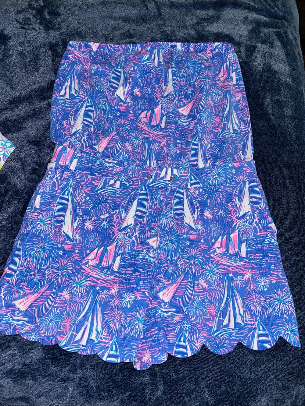 Lilly Pulitzer Strapless Sailibratio Romper - Blue & Pink